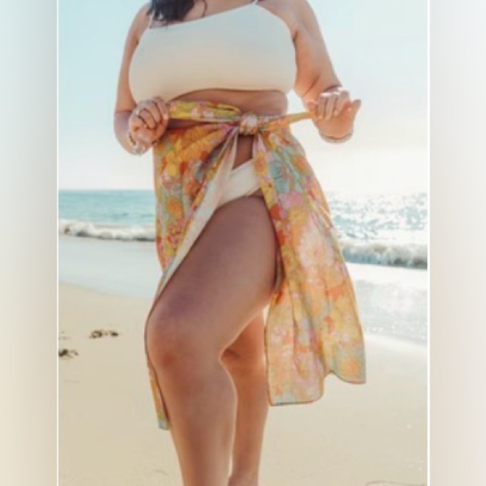Show Me Your Mumu Kiran Sarong Floral Wrap Skirt Beach Cover Up OS NWT